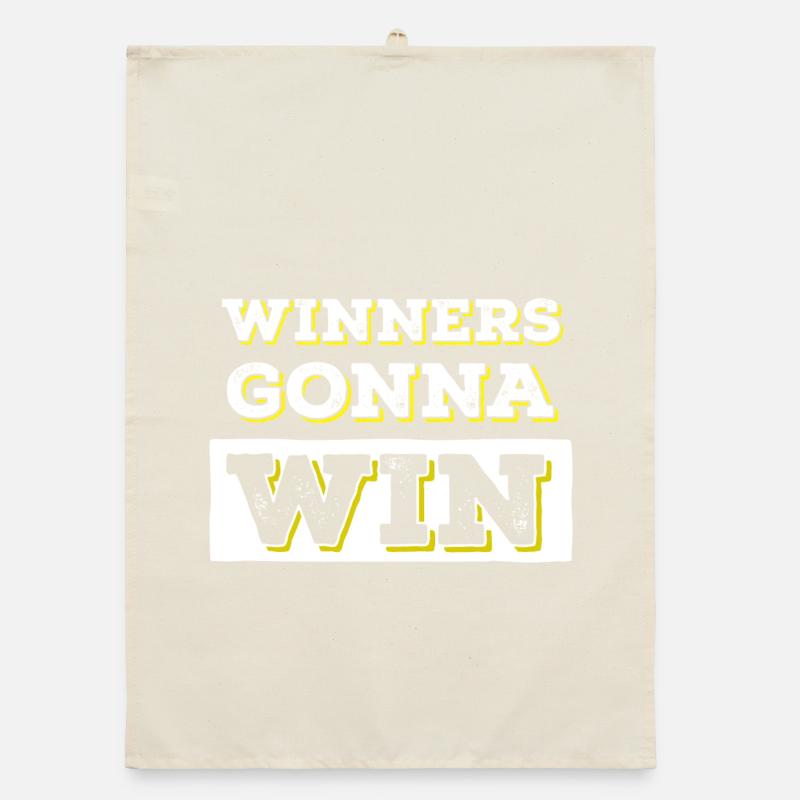 Winners going to Win Bold Typography Organic Geschirrtuch
