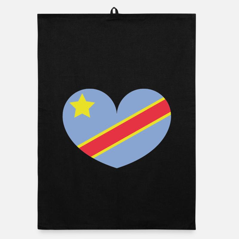 Drapeau du cœur du Congo Torchon bio