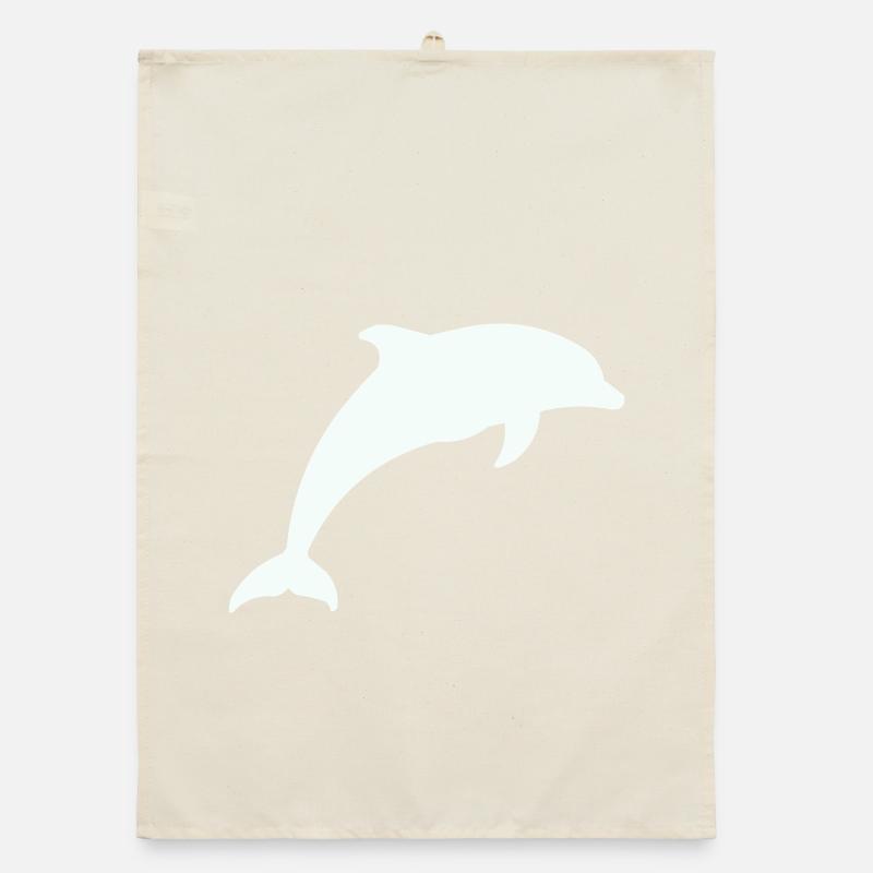 Silhouette de dauphin lumineux Torchon bio