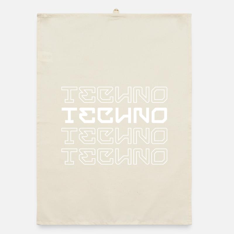 Techno-modernes Typografie-Logodesign Organic Geschirrtuch