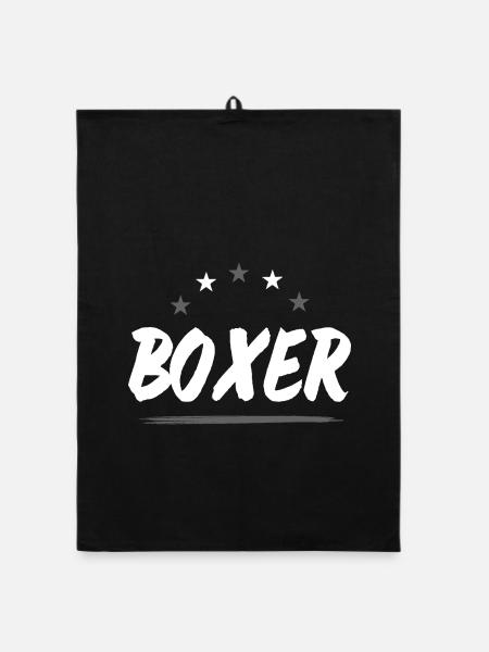 Boxer Boxing Sports - Torchon bio - noir - Devant