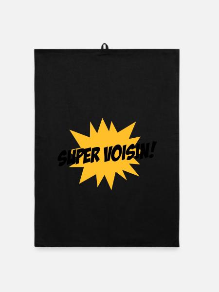 Super Voisin ! - Torchon bio - noir - Devant