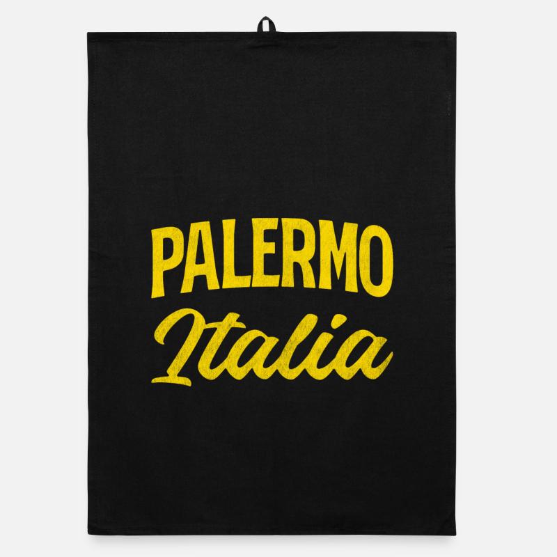 Palermo Italia Gelb Script Organic Geschirrtuch