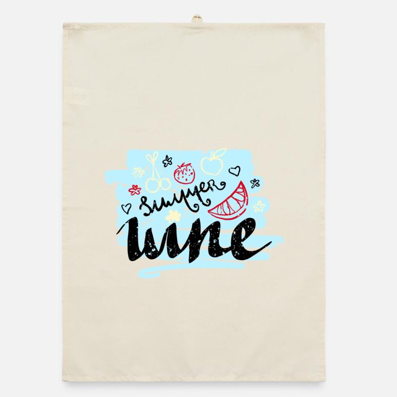 Sommer Scribble Früchte Organic Geschirrtuch