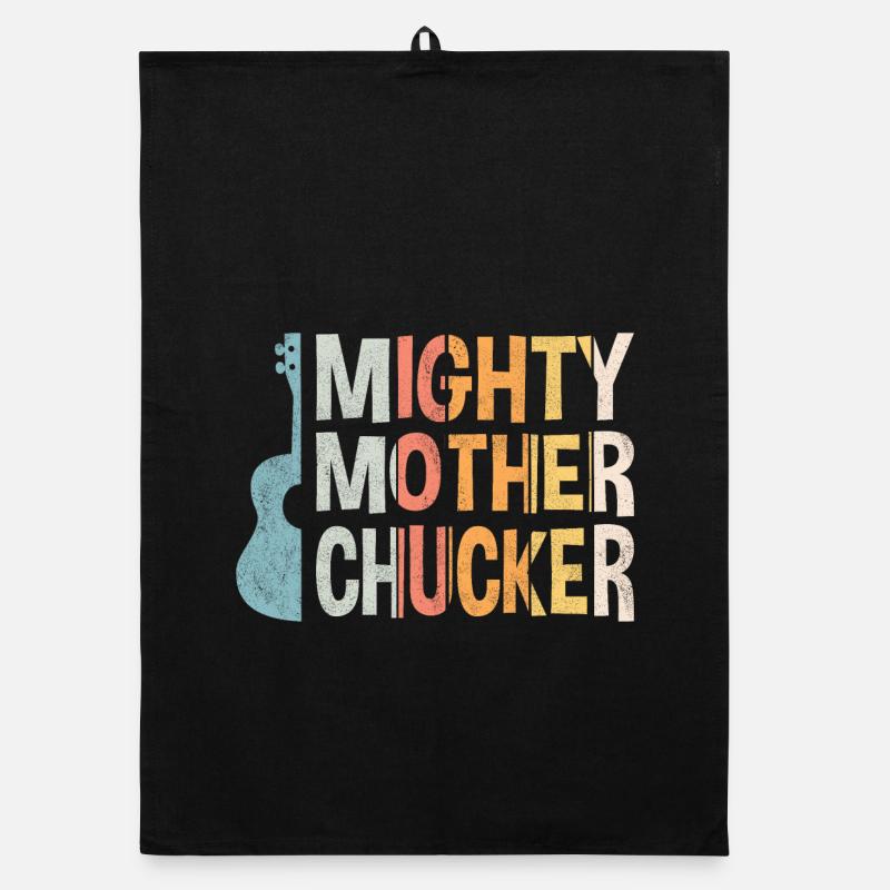 Mighty Mother Chucker on Ukulele bunt Organic Geschirrtuch