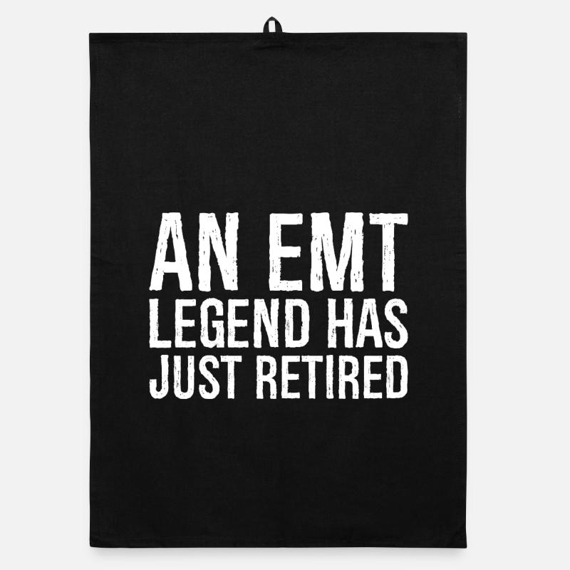 an emt legend has just retired - Organic dish towel - black