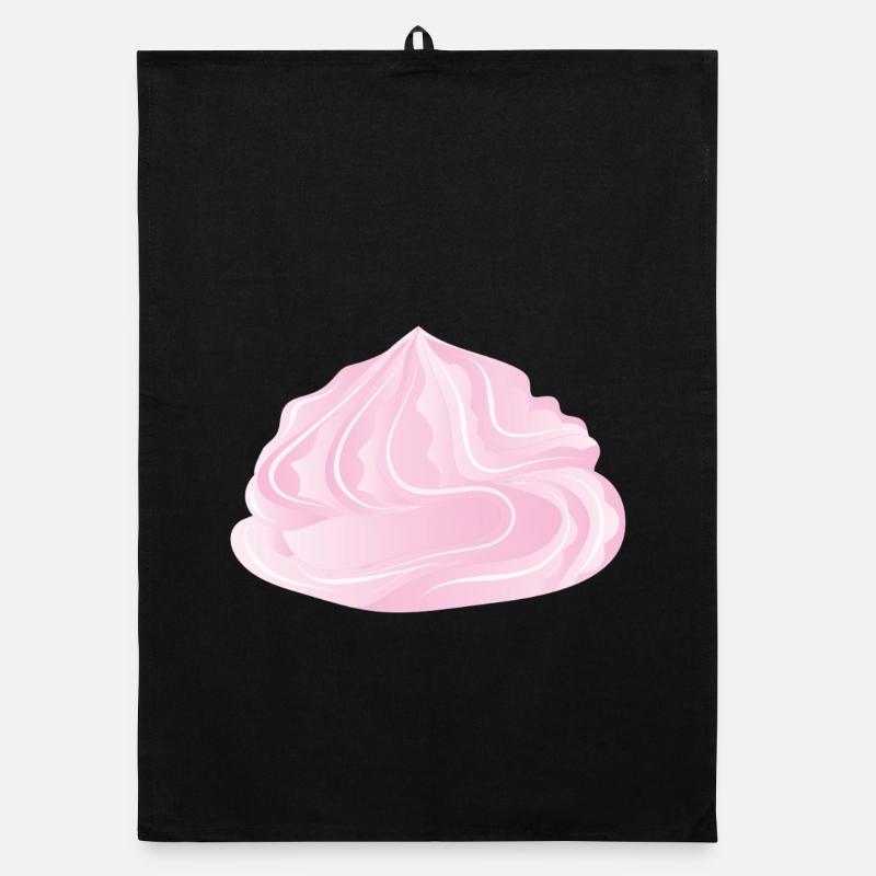 Illustration einer rosafarbenen Sahnehaube Organic Geschirrtuch