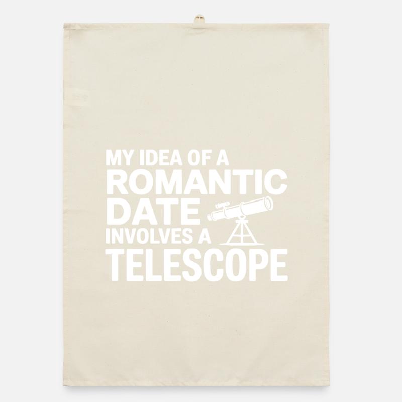 Romantisches Date Teleskop Journal Organic Geschirrtuch