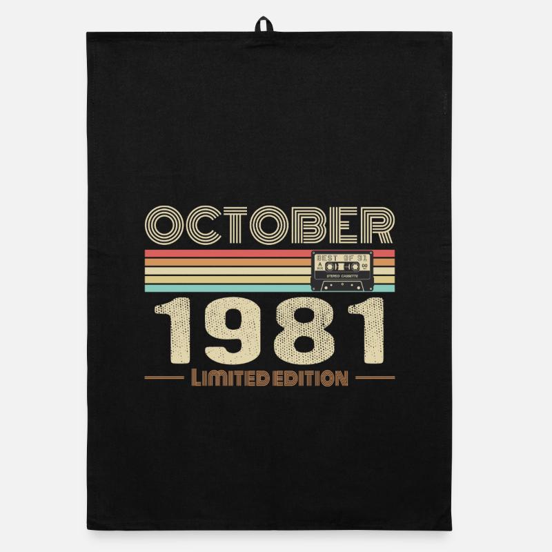 Anniversaire octobre 1981 - Birthday october 1981 Torchon bio