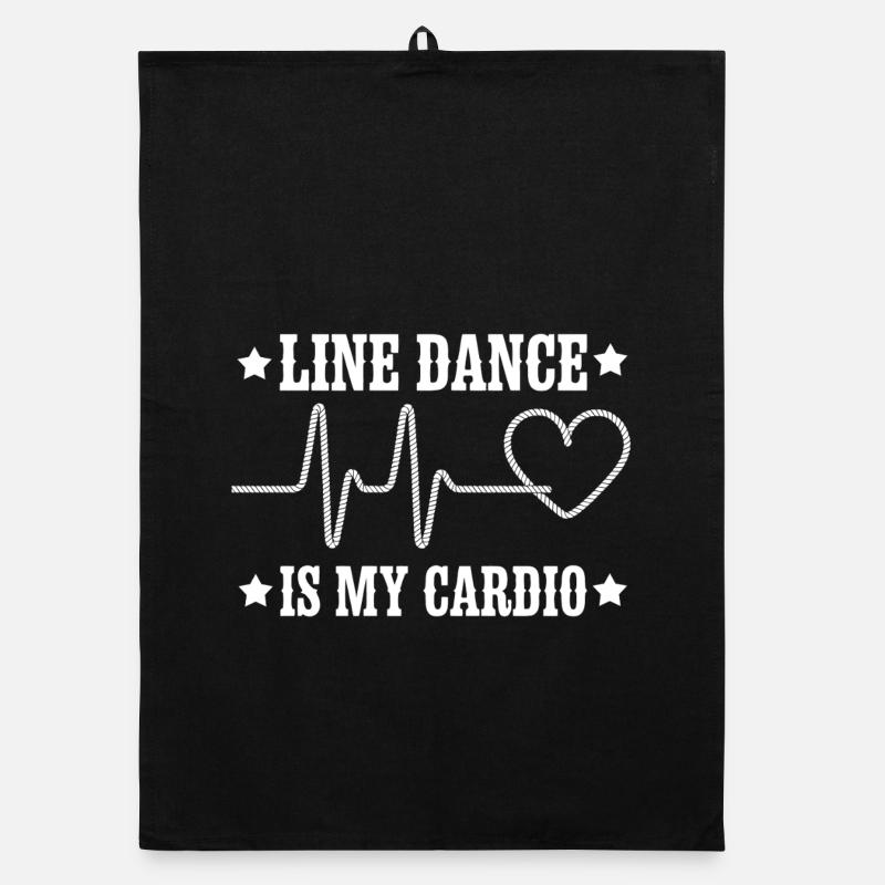 Line Dance Cardio Motif Organic dish towel