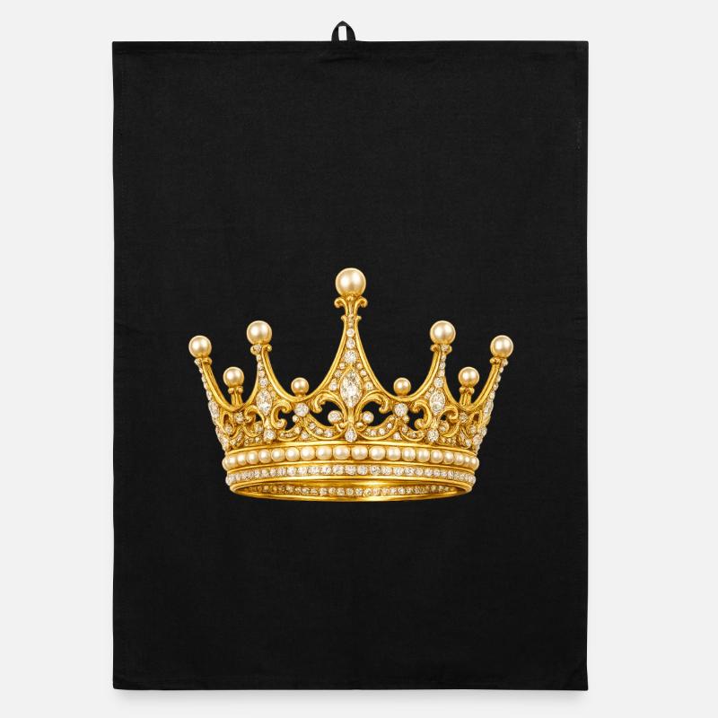 Couronne royale dorée avec des perles Torchon bio