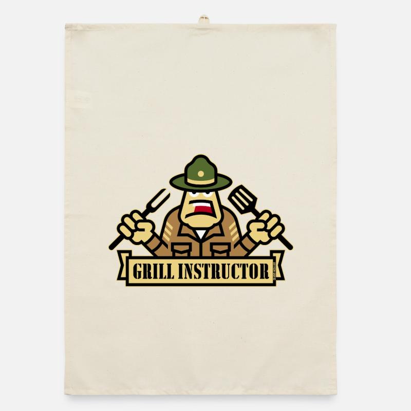 Grill Instructor (Grilling / BBQ / Barbecue / Outl) Organic dish towel