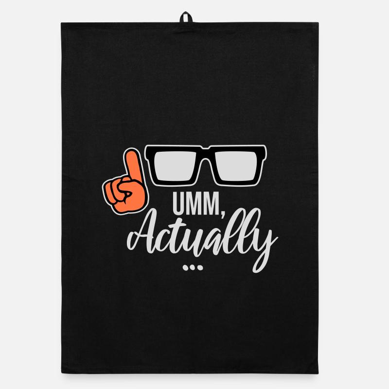 Um Actually Lustig Nerd Klugscheißer Spruch Logo Organic Geschirrtuch