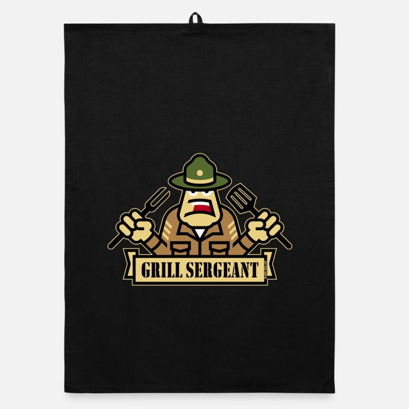 Grill Sergeant (Grillen / BBQ / Barbecue / Outl) Organic Geschirrtuch