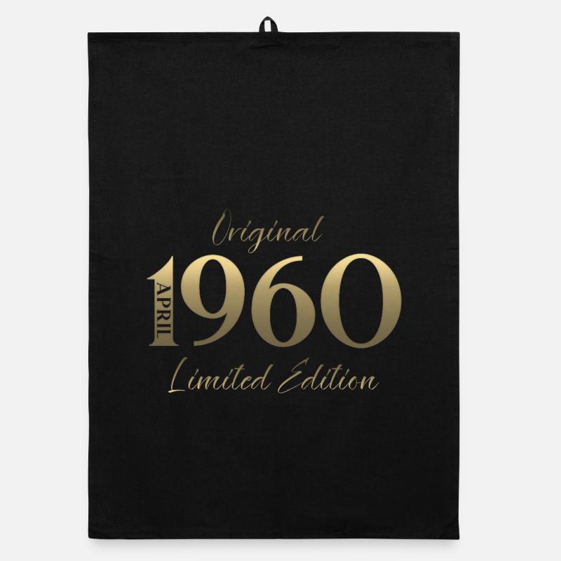 66th Birthday Gift Husband Original April 1960 Organic dish towel