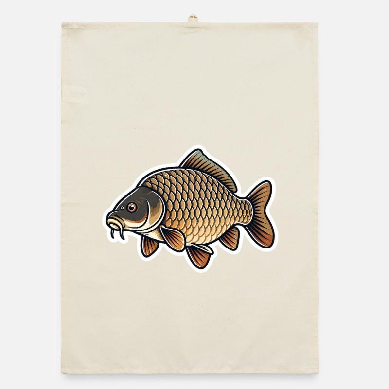 Conception minimaliste de pêche à la carpe Style de pêcheur propre Torchon bio