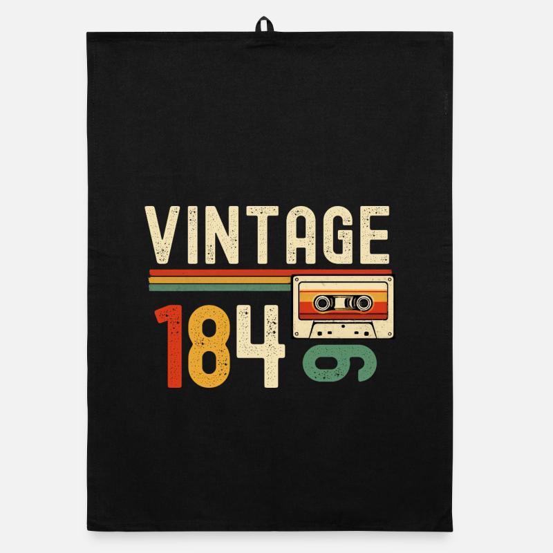Vintage 80s Retro Cassette Organic dish towel