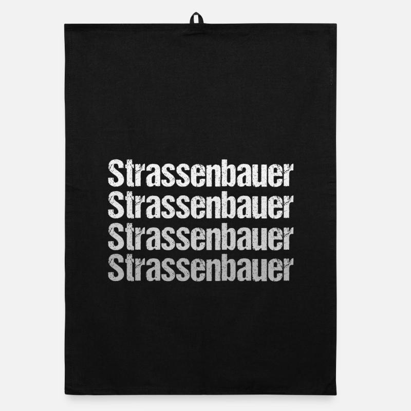 Strassenbauer Typo Muster Organic Geschirrtuch