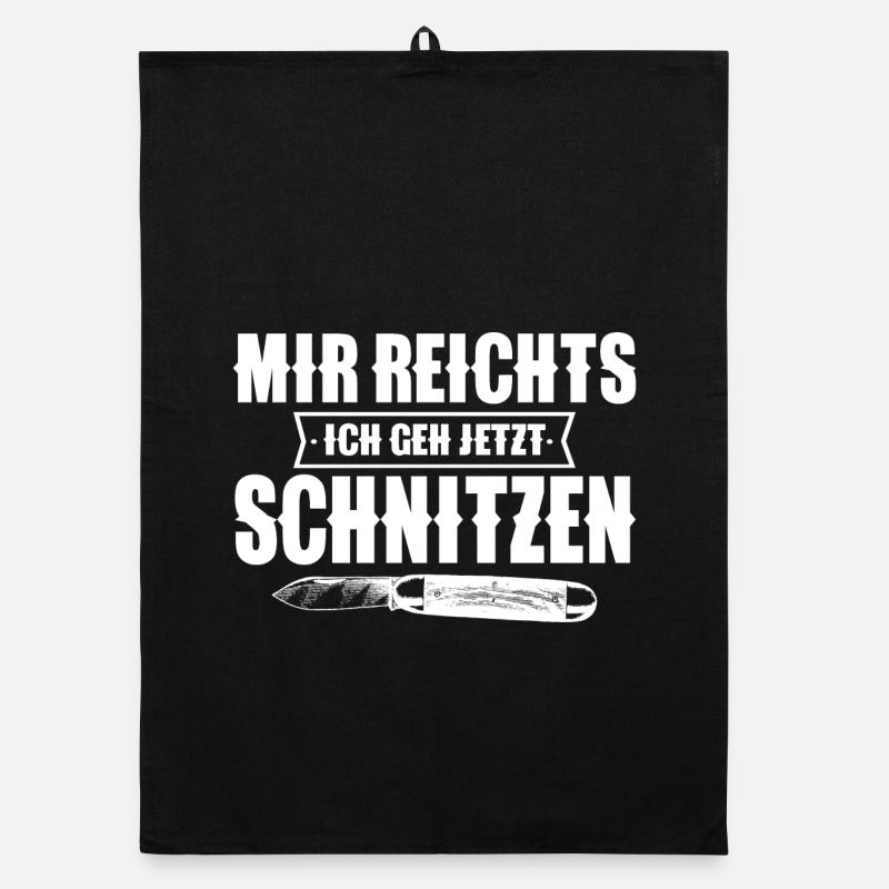 Schnitzen - Organic Geschirrtuch - Schwarz