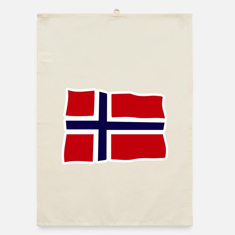 Norvège Drapeau ondulé Croix Torchon bio