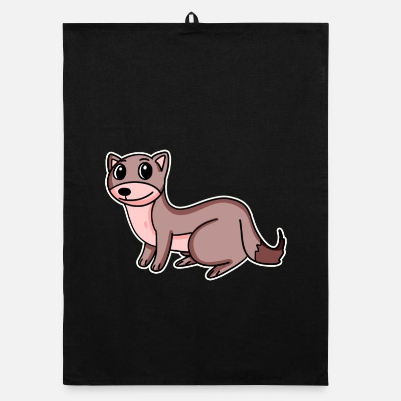 Weasel Motif Organic dish towel