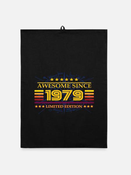 Awesome since 1979 Limited Edition - Organic Geschirrtuch - Schwarz - Vorne