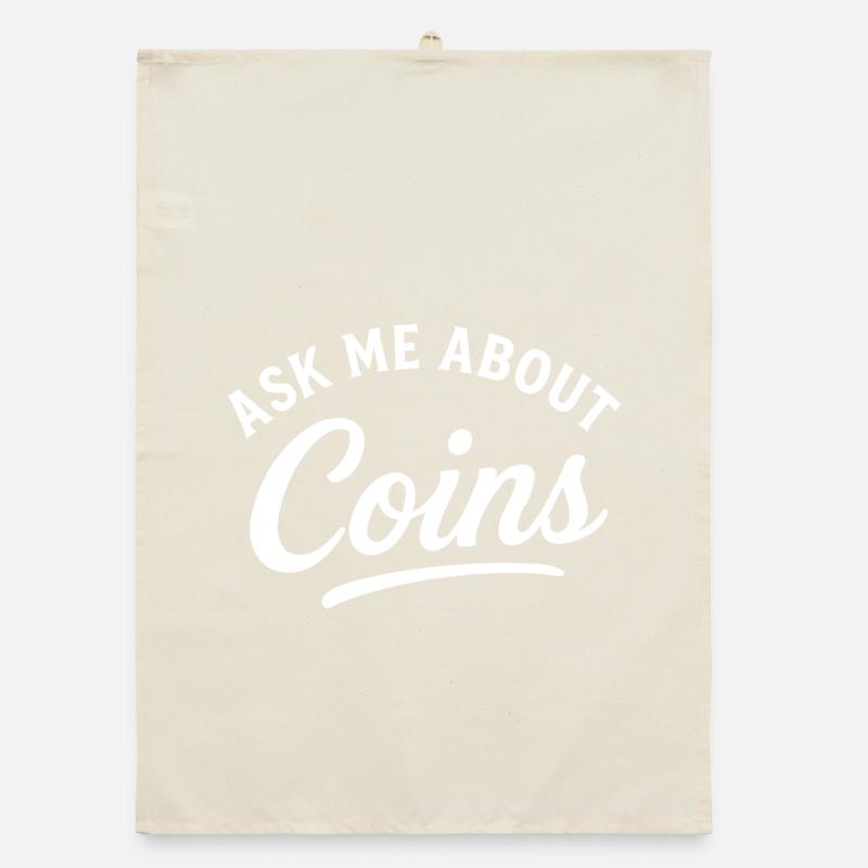 Ask Me About Coins Metal Detecting Fun Organic dish towel