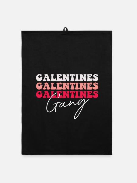 Galentines Galentines Gang Matching Gals Love Vibe - Organic dish towel - black - Front