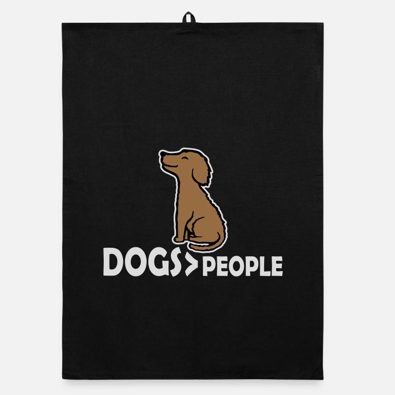Dogs Over People Hund Lustig Antisozial Spruch Organic Geschirrtuch