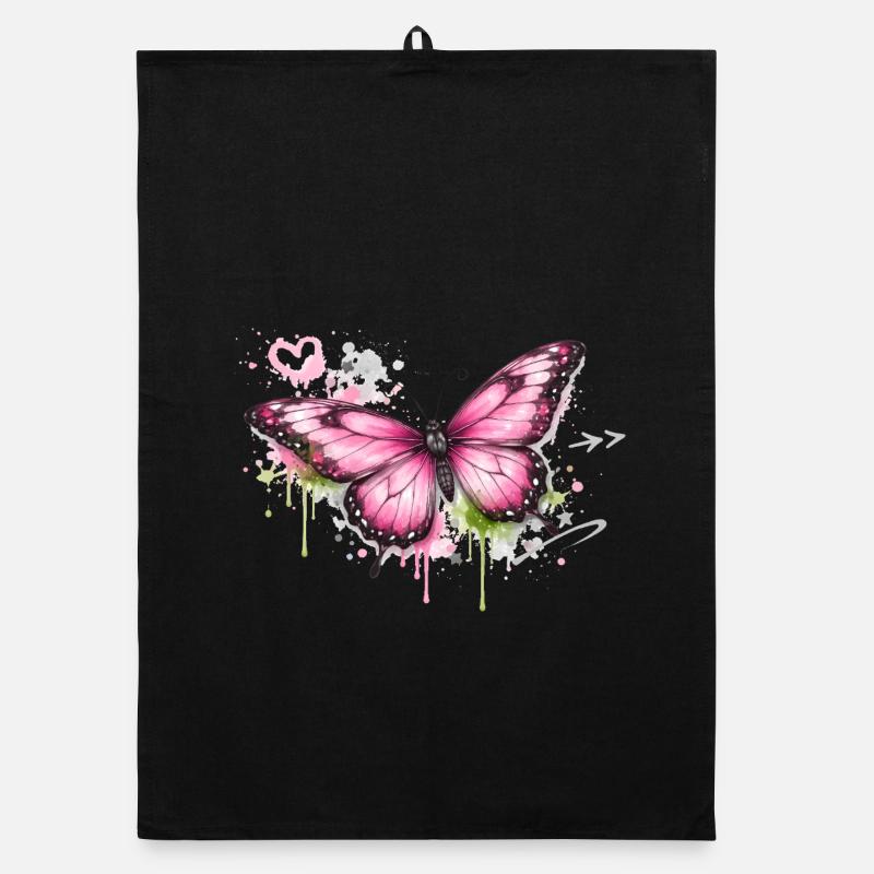 Schmetterling Graffiti Street Art  Organic Geschirrtuch