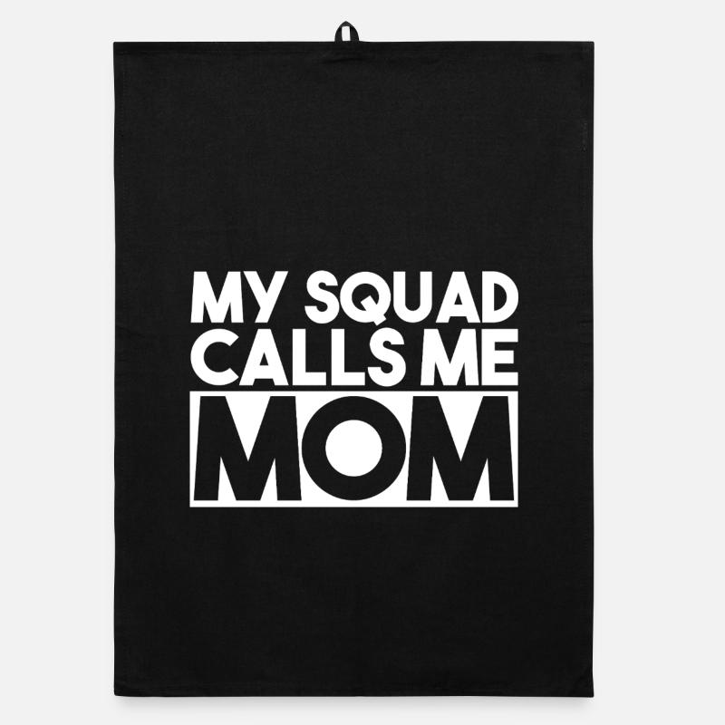 Mon escouade m’appelle Maman Slogan Typographie Audacieuse Torchon bio