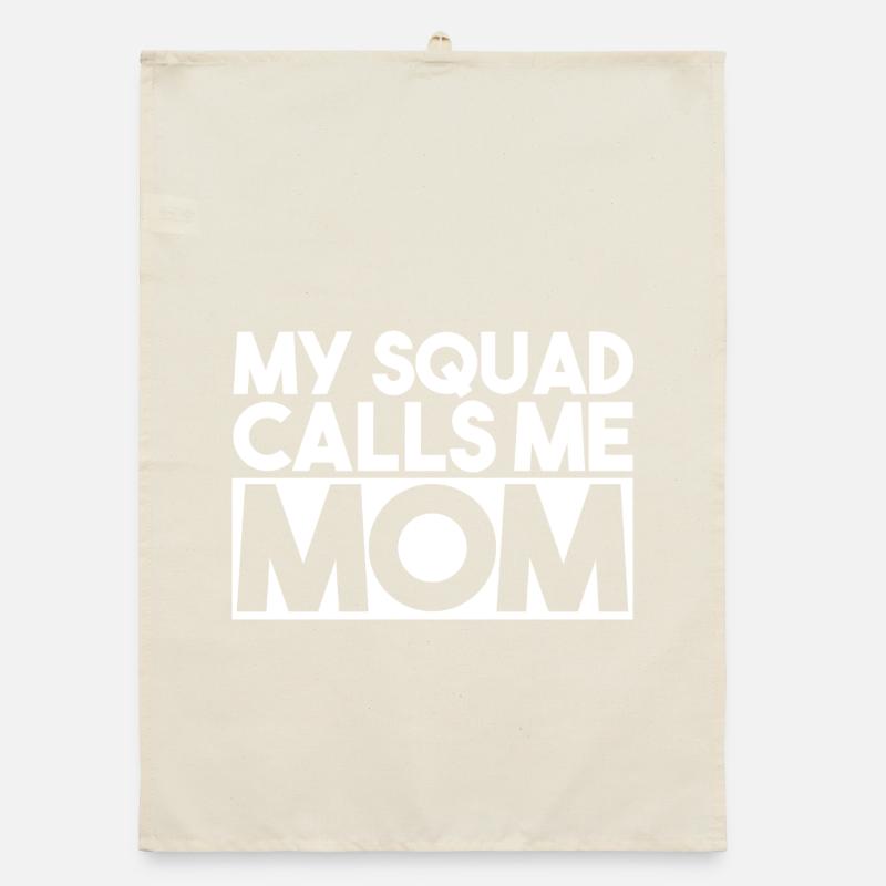 Mon escouade m’appelle Maman Slogan Typographie Audacieuse Torchon bio