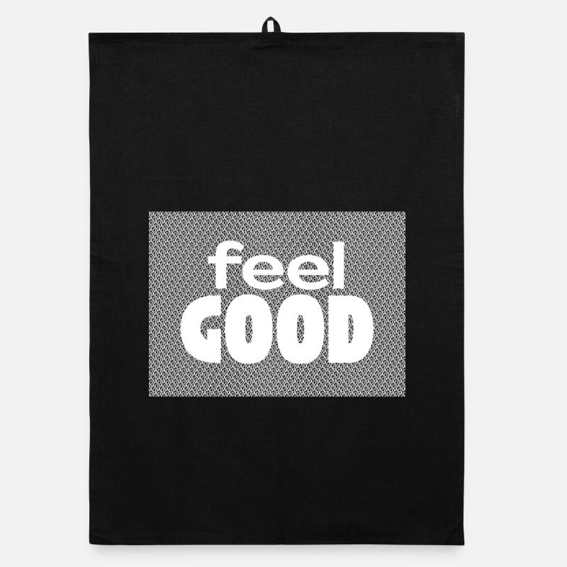 Feel Good / Sad Typography Art Organic dish towel