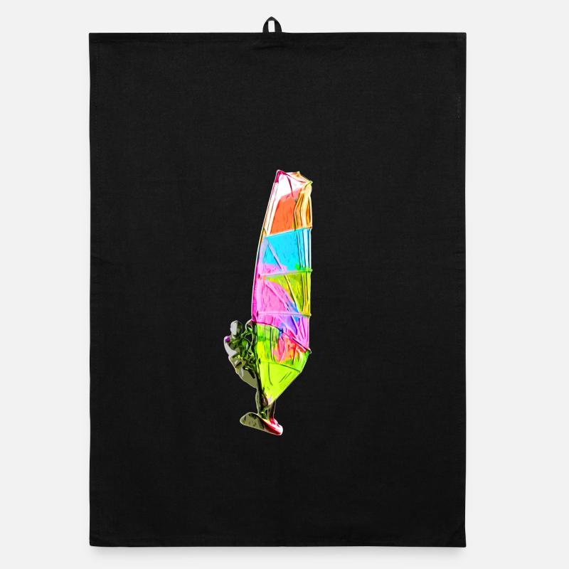 Colourful windsurfer Organic dish towel