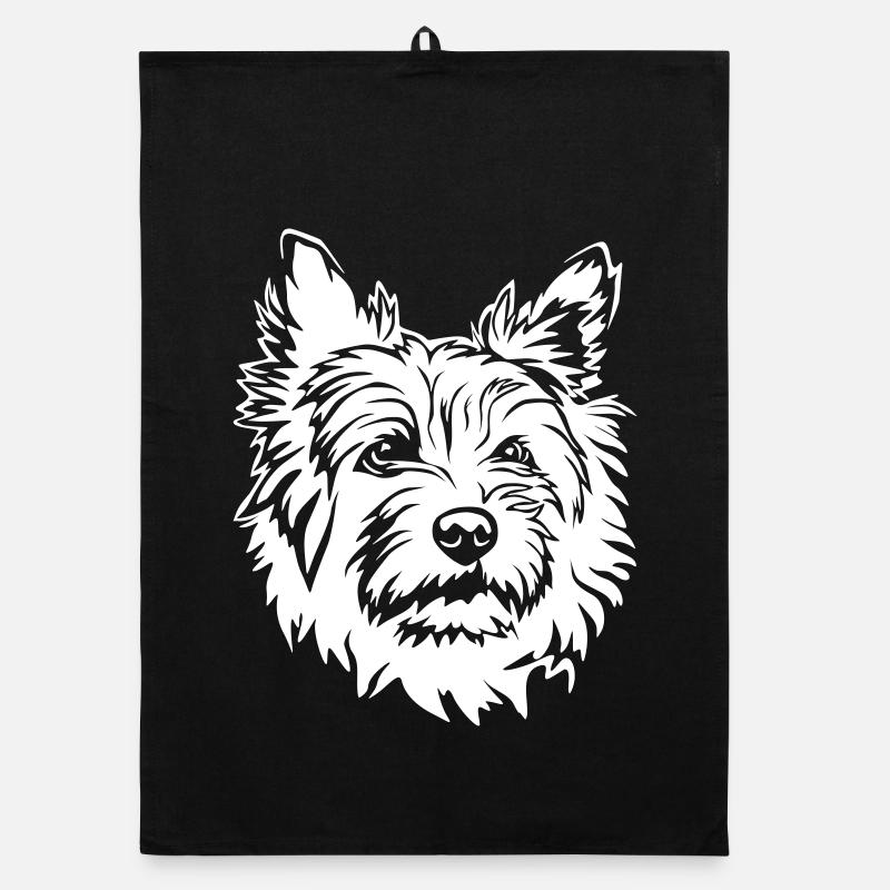 Cairn Terrier Kopf "Black Edition" Organic Geschirrtuch