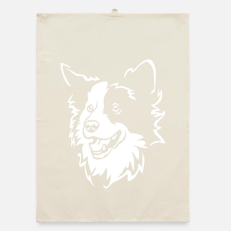 Border Collie Kopf "Black Edition" Organic Geschirrtuch