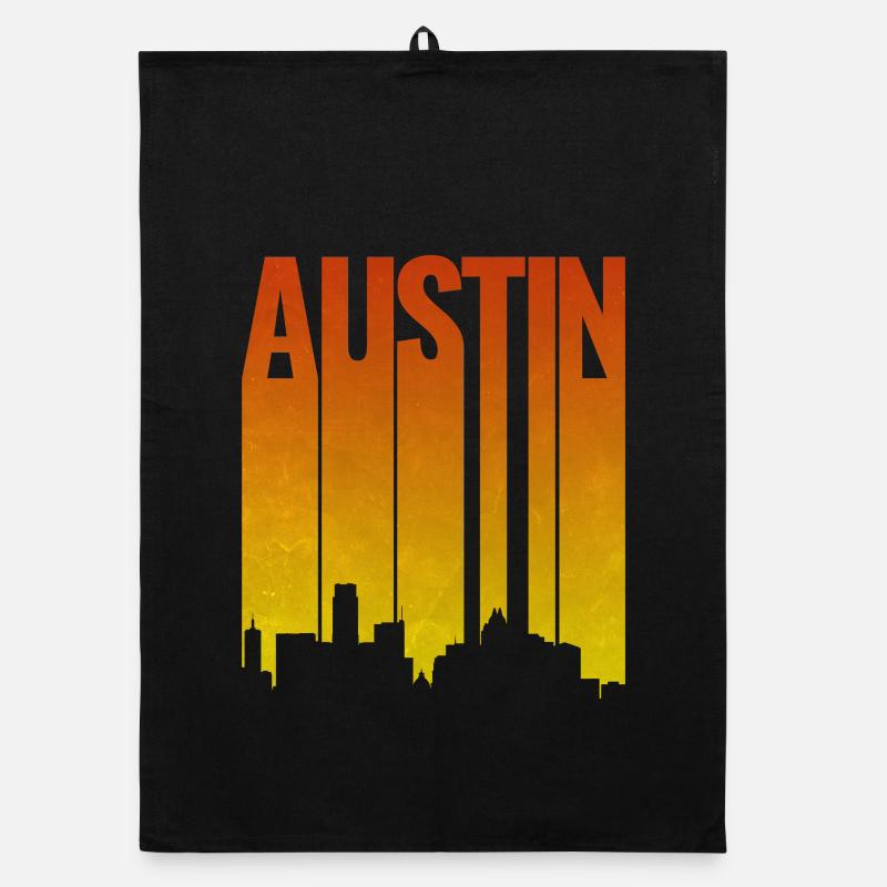 Austin Skyline Abendlicht Organic Geschirrtuch