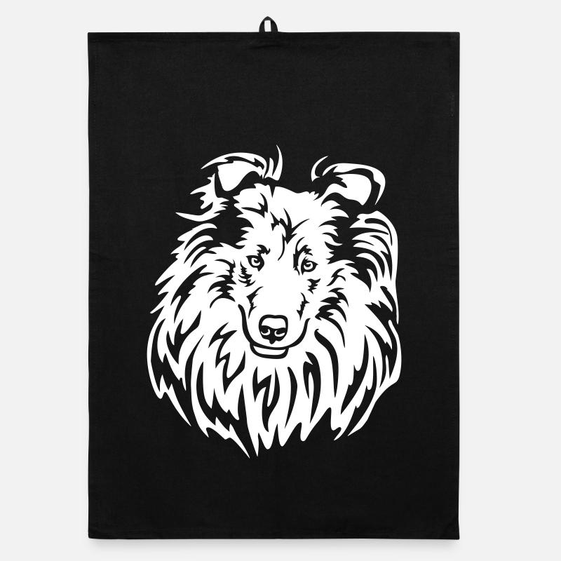 Collie Head « Black Edition » Torchon bio