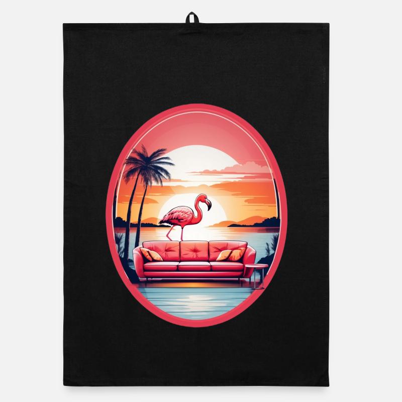Flamingo Sofa Organic Geschirrtuch