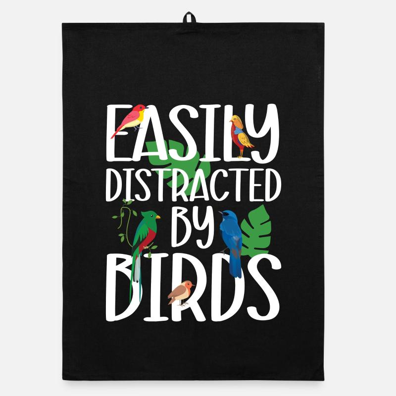 Facilement distrait par les oiseaux Torchon bio
