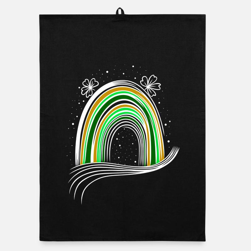 Irish Day Regenbogen mit Kleeblatt St Patricks Day Organic Geschirrtuch