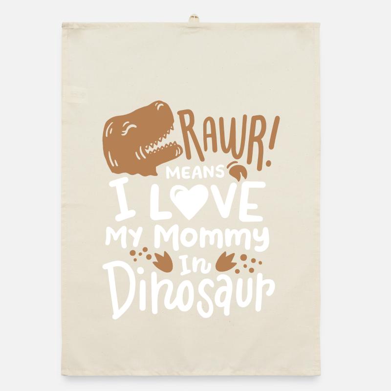 Dinosaurier Muttertag Organic Geschirrtuch