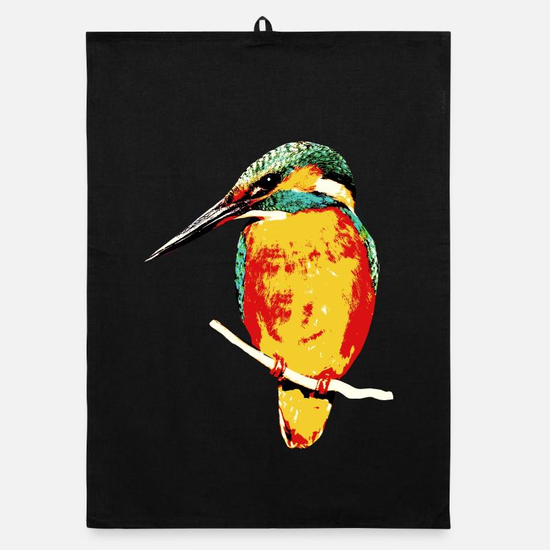 L’art de l’oiseau vivant sur textile Torchon bio