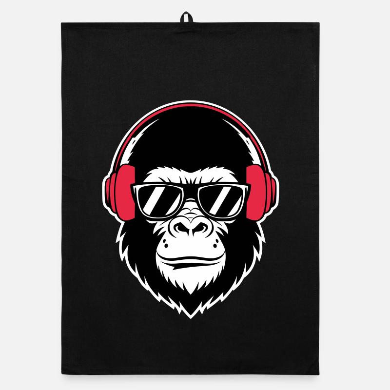 Cooler Gorilla-DJ Organic Geschirrtuch