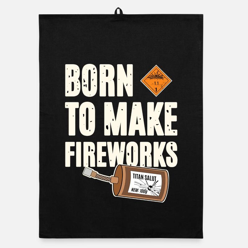 Born To Make Fireworks Organic Geschirrtuch