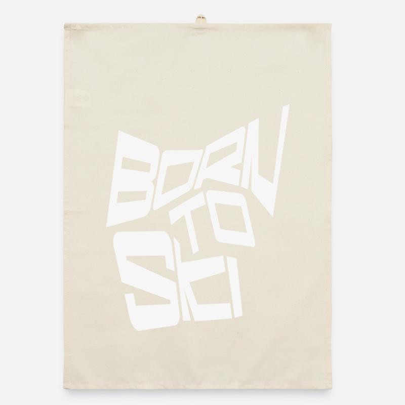 Motif de ski - Moderne Torchon bio