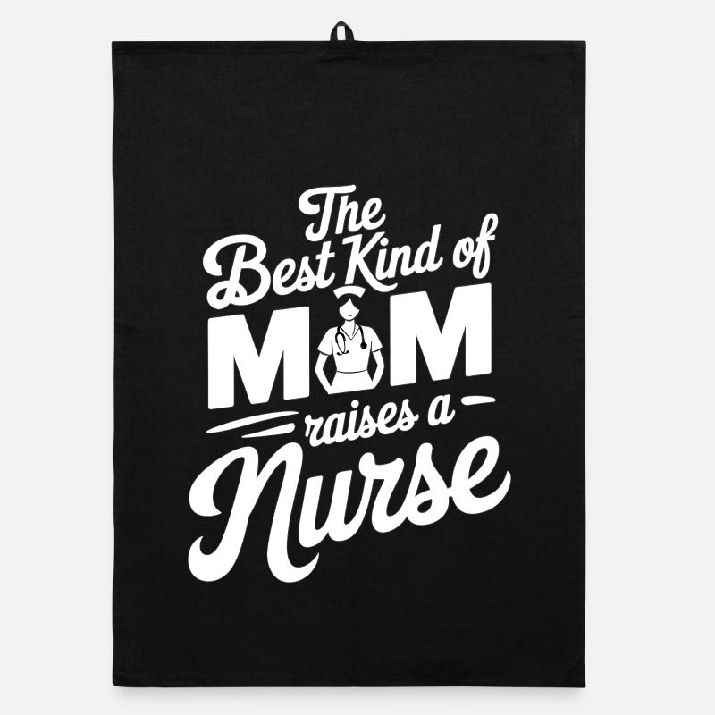 Le meilleur type de maman élève une infirmière - Torchon bio - noir