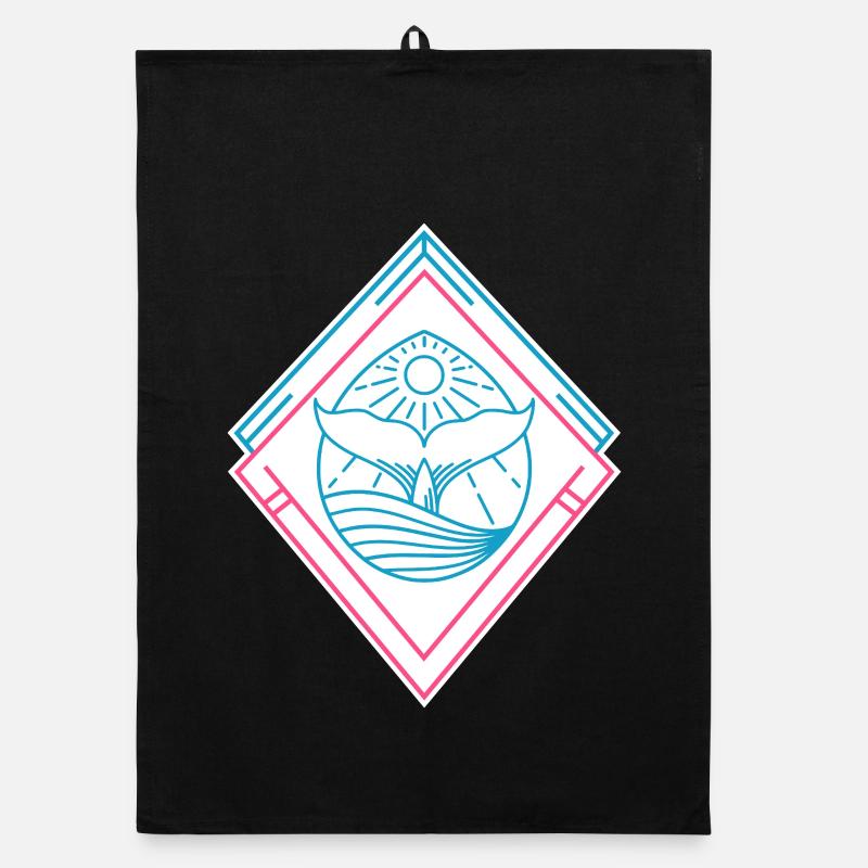 Formes géométriques de baleines – Design hipster tendance Torchon bio