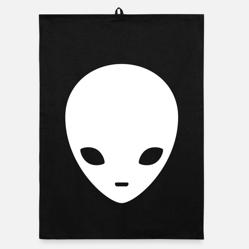 Cosmic Alien Silhouette Minimal Organic Geschirrtuch