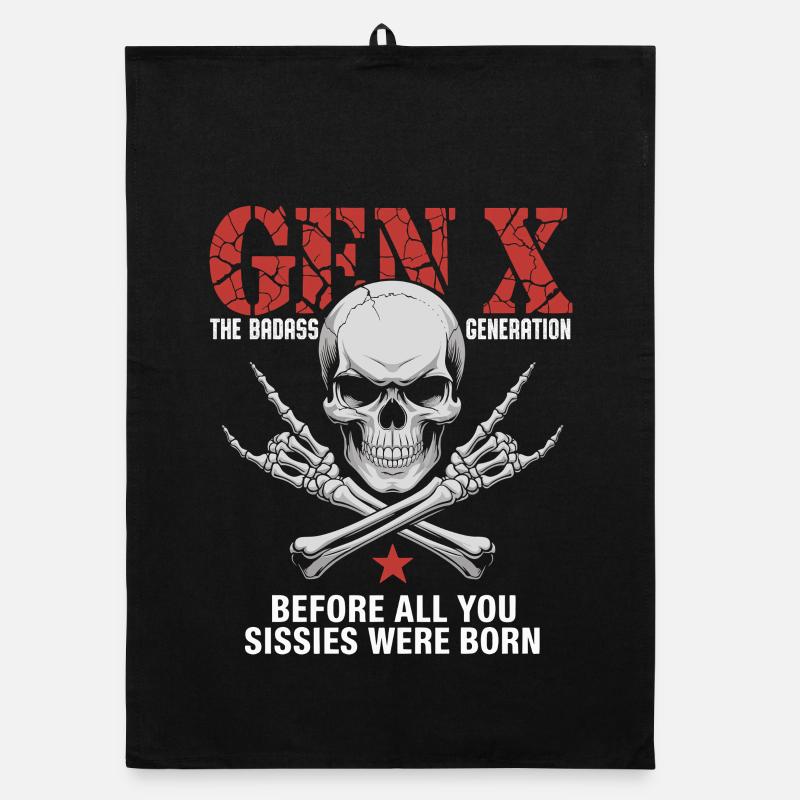 Gen X: Die Badass-Generation Crossbones Organic Geschirrtuch